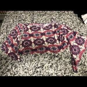 Charlotte Russe Cropped Top w/ Bell Sleeves